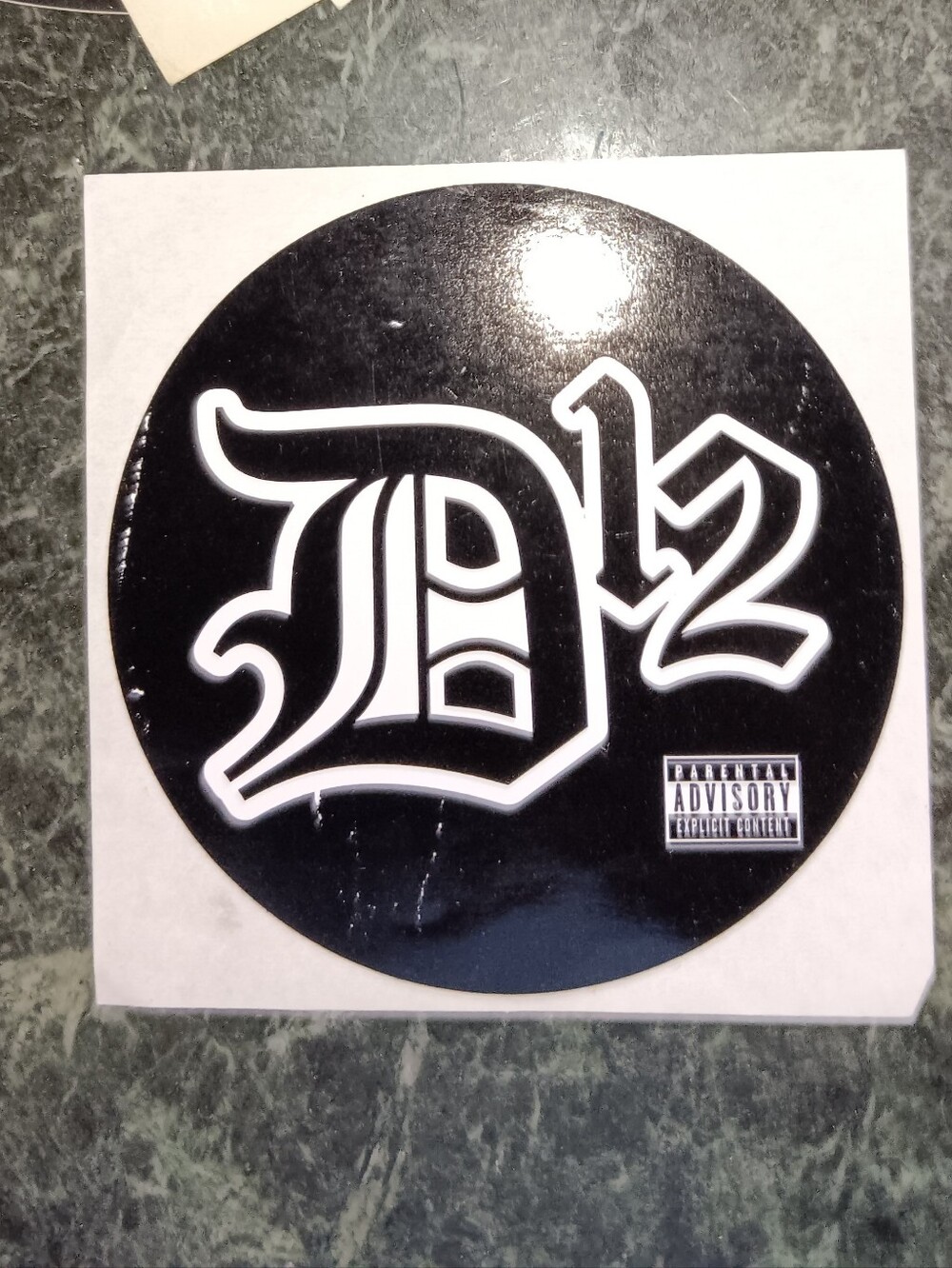 vintage 2001 promotional sticker for the hip-hop group D12 (Detroit Twelve) prom